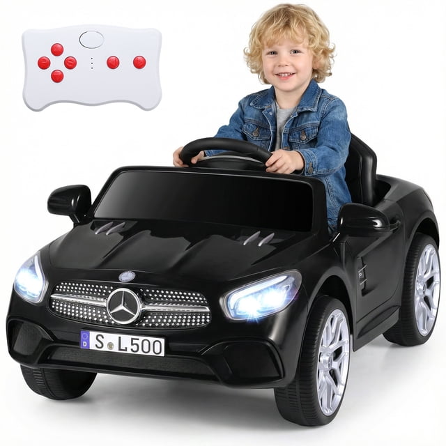Gymax Licensed Mercedes-Benz SL R231 Kids Ride on Car 12V Electric Vehicle w/ Music Black