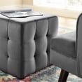 thumbnail image 4 of Modway Contour Tufted Cube Performance Velvet Ottoman in Gray, 4 of 5