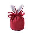 thumbnail image 2 of Dengjunhu 5Pcs Easter Gifts Bags Easter Bunny Ear Drawstring Candy Bags Easter Treat Bags Velvet Goodie Bags for Easter Party Favors, 2 of 8