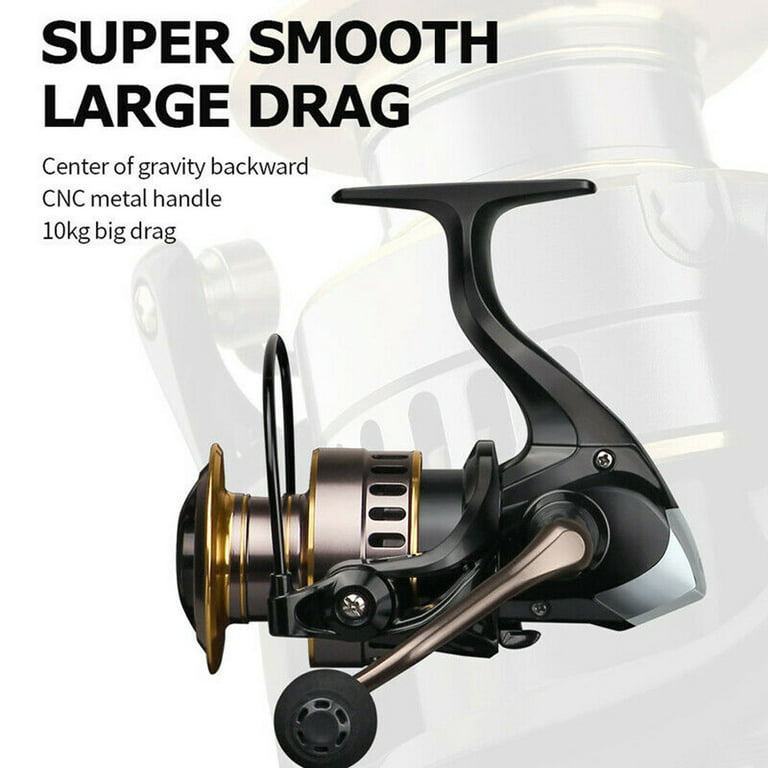 Spinning Fishing Reel, HE1000-3000 Lightweight Ultra Smooth Spinning Reels  for Freshwater and Saltwater Fishing 