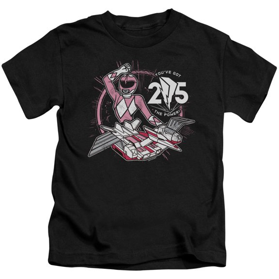 Power Rangers Pink 25 Youth 18/1 T-Shirt Black