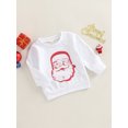 thumbnail image 3 of Bagilaanoe Toddler Baby Girl Boy Christmas Sweatshirt Long Sleeve Santa Print Pullover 6M 12M 2T 3T 4T Kids Fall Loose Tee Tops, 3 of 8