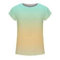 thumbnail image 3 of QLEICOM Women's Tee Shirts, Gradient Color Print Short Sleeve Crew Neck Tee Casual Loose Fit Summer Shirt Tops, Plus Size Gradient Loose Tops, Tees & Blouses for Women S-5XL, 3 of 4