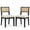 Black, variant on Garvee Rattan Dining Chairs Set of 2, 22.4 x 19.3 x 32.1", Upholstered Dining Chairs, Oak