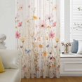 thumbnail image 6 of Spring Floral Sheer Curtains 96 Inches Long, Pastoral Botanical Summer Flowers Vintage Light Filering Curtains, Privacy Drapes Simi Floor to Veiling Curtain for Living Room Large Window Treatment, 6 of 9