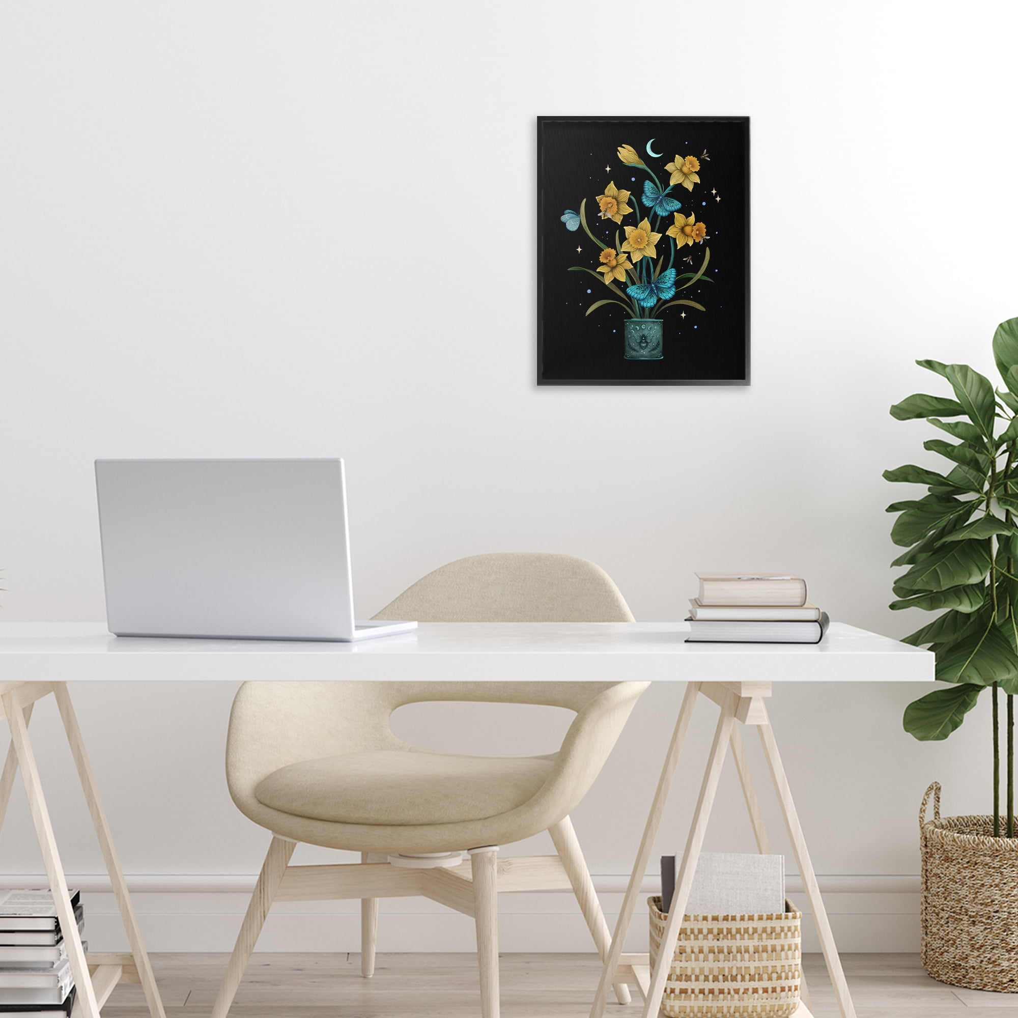 Stupell Industries Mystical March Daffodils Black Framed Giclee Art, design by Episodic Drawings