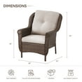 thumbnail image 6 of POCASSY Set of 2 Outdoor Accent Lounge Chairs with Cushions, Patio Wicker Chairs with Brown PE Wicker Rattan for Porch, Deck, Backyard, Beige, 6 of 6