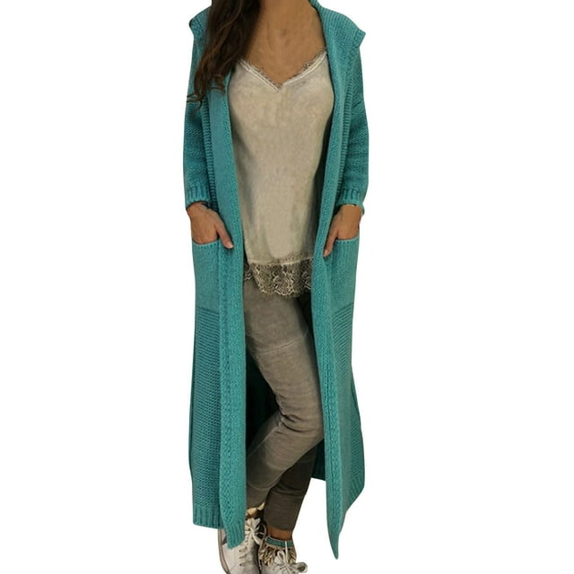 Womens Oversized Sweaters Womens Long Cardigan Sweaters Hooded Knitted Oversized Sweater Coat