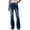 Dark Blue, variant on Women's High Waisted Flare Bell Bottom Jeans Stretchy Denim Pants Vintage 70s Retro Wide Leg Trouser Jeans with Distressed Details Black L