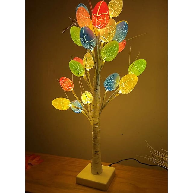 árbol de ramas artificiales Led blanco cálido con batería de abedul iluminado de 15 "para fiesta en casa de Pascua boda festiva LingWen 8390612331466