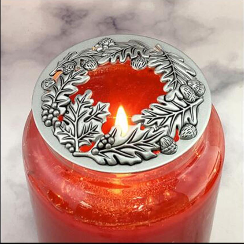 Candle Toppers Candle Lids Jar Candle Shades Accessories Leaf Pattern Tea Light Candle Covers