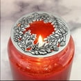 thumbnail image 3 of Adornos para velas, tapas para velas, velas en frasco, pantallas para lámparas, accesorios, té con estampado de hojas Argenta cepillada, 3 of 8