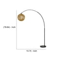 thumbnail image 5 of 69 Inch Metal Arc Floor Lamp with Bamboo Shade, Beige, 5 of 5