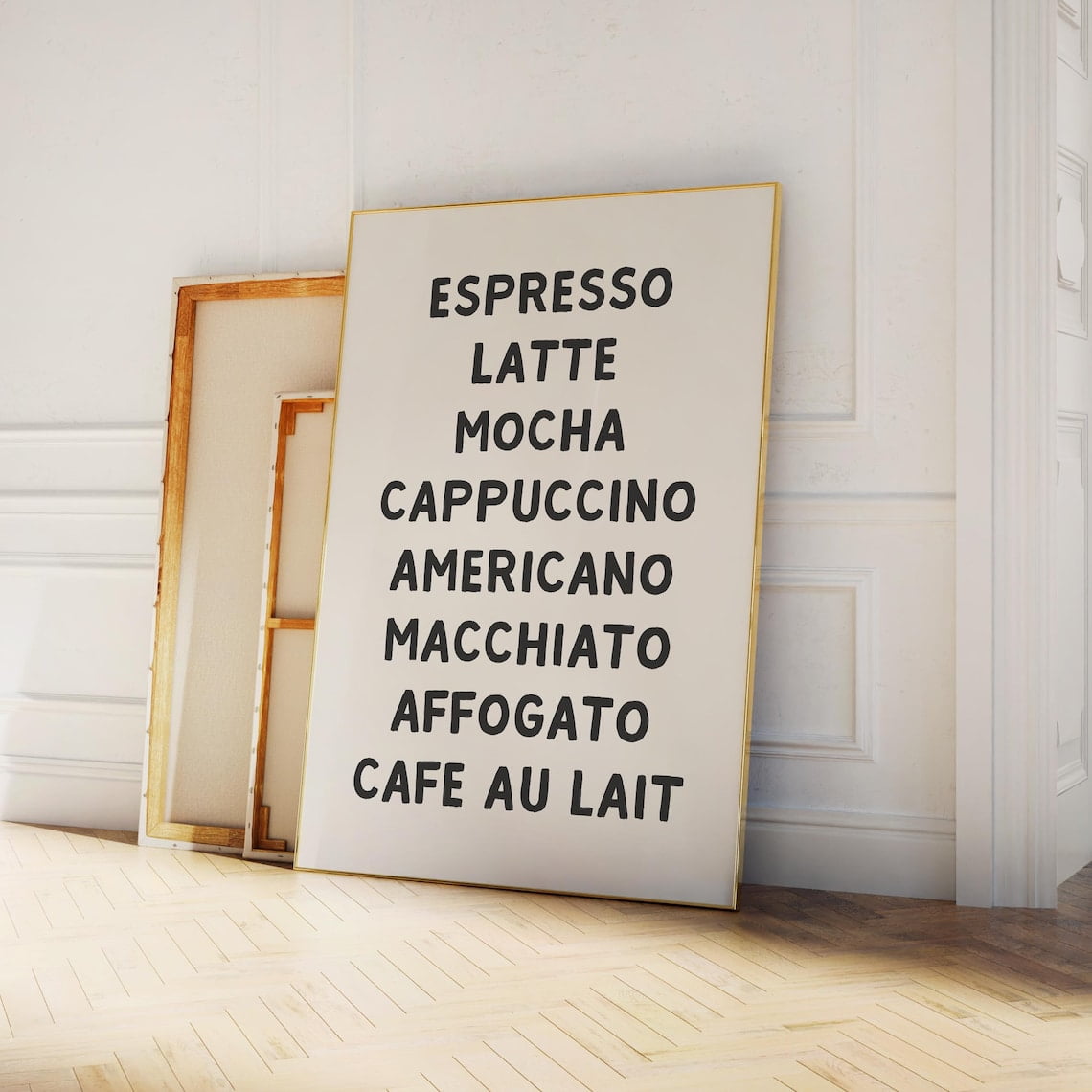 Coffee Types Kitchen Wall Art Cafe Decor Living Room Bedroom Office