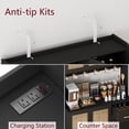 thumbnail image 4 of Rovaurx 70.9" Kitchen Pantry Cabinet with Microwave Shelf, Rattan Freestanding Storage Cabinet with Charging Station, Sideboard Buffet Cabinet with Drawers and Doors, Black and Natural KBG002BME, 4 of 7