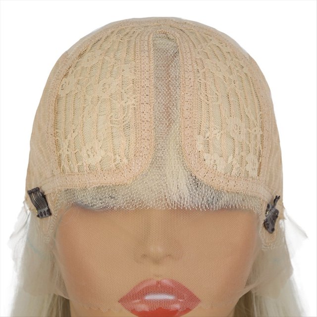 Pelucas de Encaje Frontal de 28 Pulgadas, Pelucas SintéTicas de Pelo y Liso en Forma de T para Mujeres, Peluca de Cosplay de Parte Media, Fibra Resistente Al