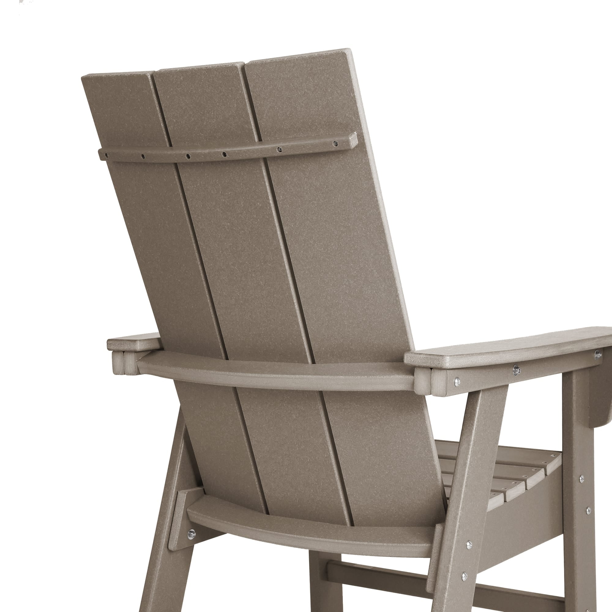WestinTrends Ashore Outdoor Patio HDPE Plastic Modern Adirondack Dining Chair, Weathered Wood