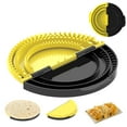 thumbnail image 1 of Tortilla Sealer, 3 in 1 Quesadilla Maker with 10+8+6 Inches, Removable Burrito Crimper for Burritos, Tacos, Pancakes, Calzone, Dumplings(Black Yellow), 1 of 7