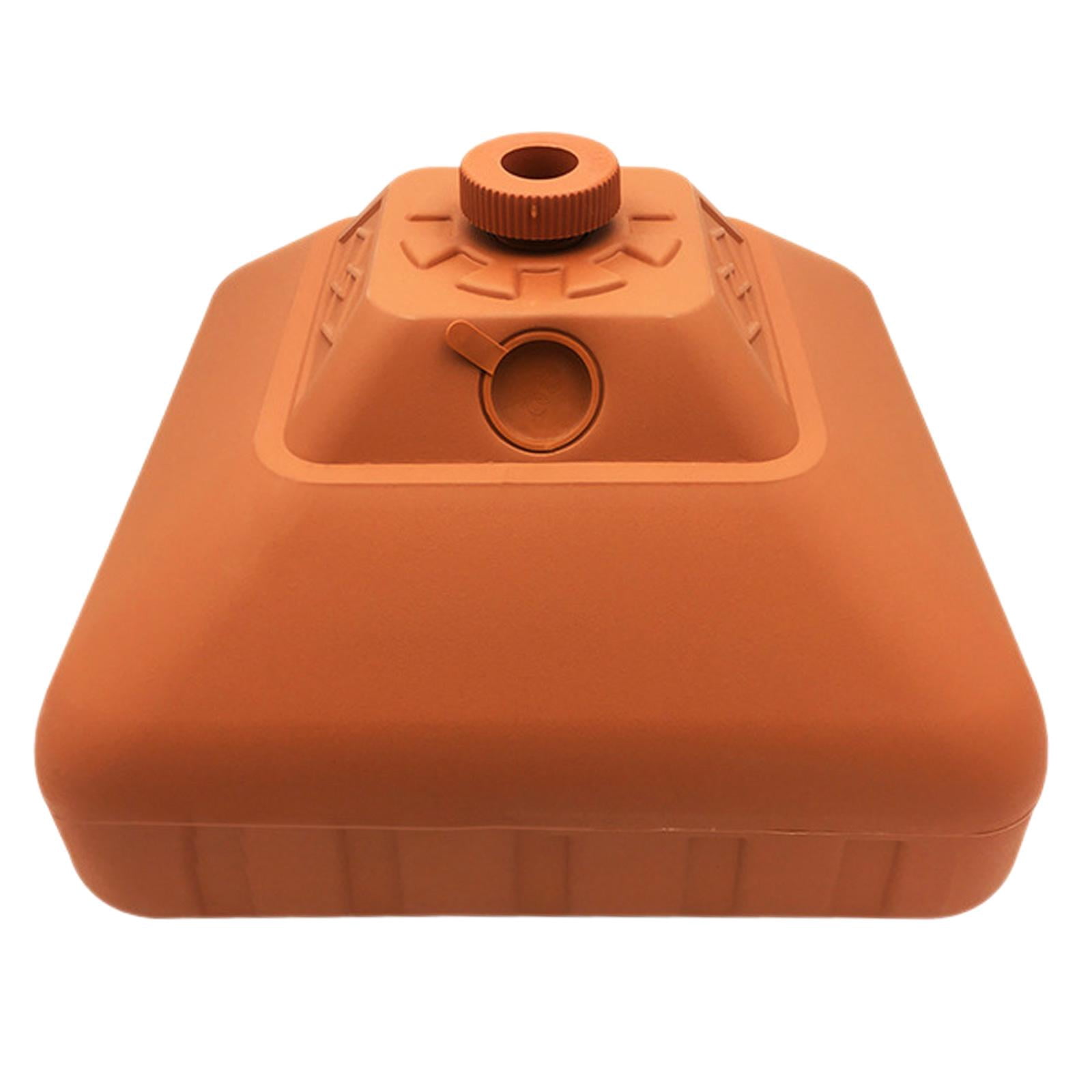 SunniMix Water Fillable Umbrella Base Parasol Holder, Square Patio Umbrella Holder Outdoor Umbrella Stand for Yard Lawn Beach Poolside Orange