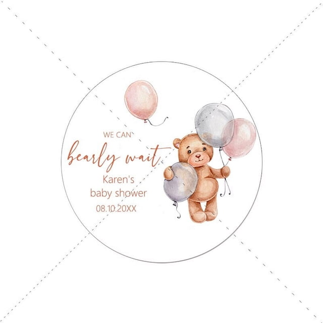 Etiquetas adhesivas personalizadas con temática de oso, etiquetas de bienvenida para Baby Shower, recién nacido, lindo oso personalizado, niña, niño, cumpleaños, bautismo
