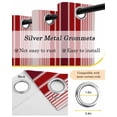 thumbnail image 6 of Red Vertical Striped Blackout Curtains 54 Inches Long for Bedroom, Farmhouse Minimalist Abstract Lines Thermal Insulated Room Darkening Black Out Window Curtain Panels Grommet Drapes for Living Room, 6 of 8