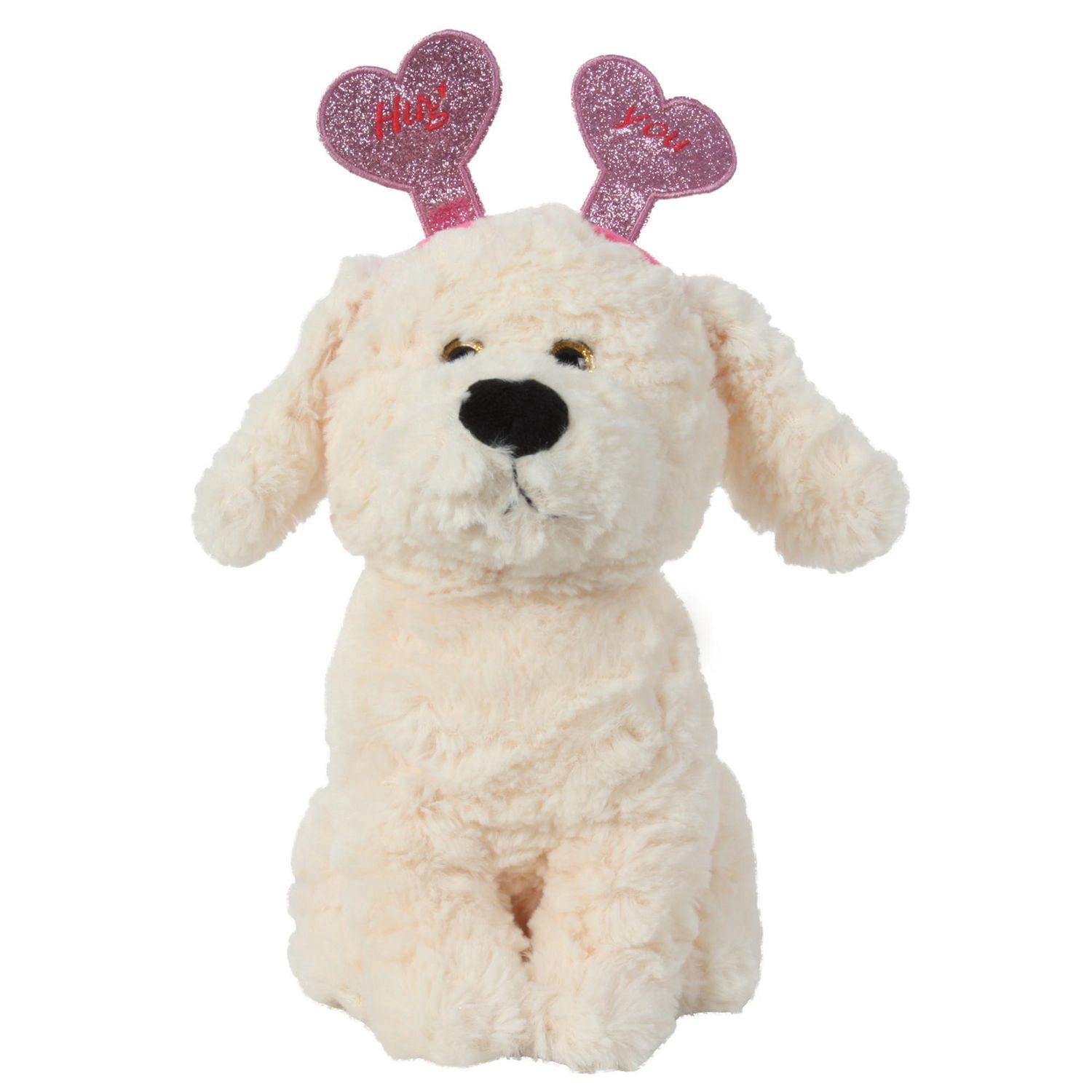 Way To Celebrate Valentine's Day 10.5" Dog With Headband Medium Plush Animal