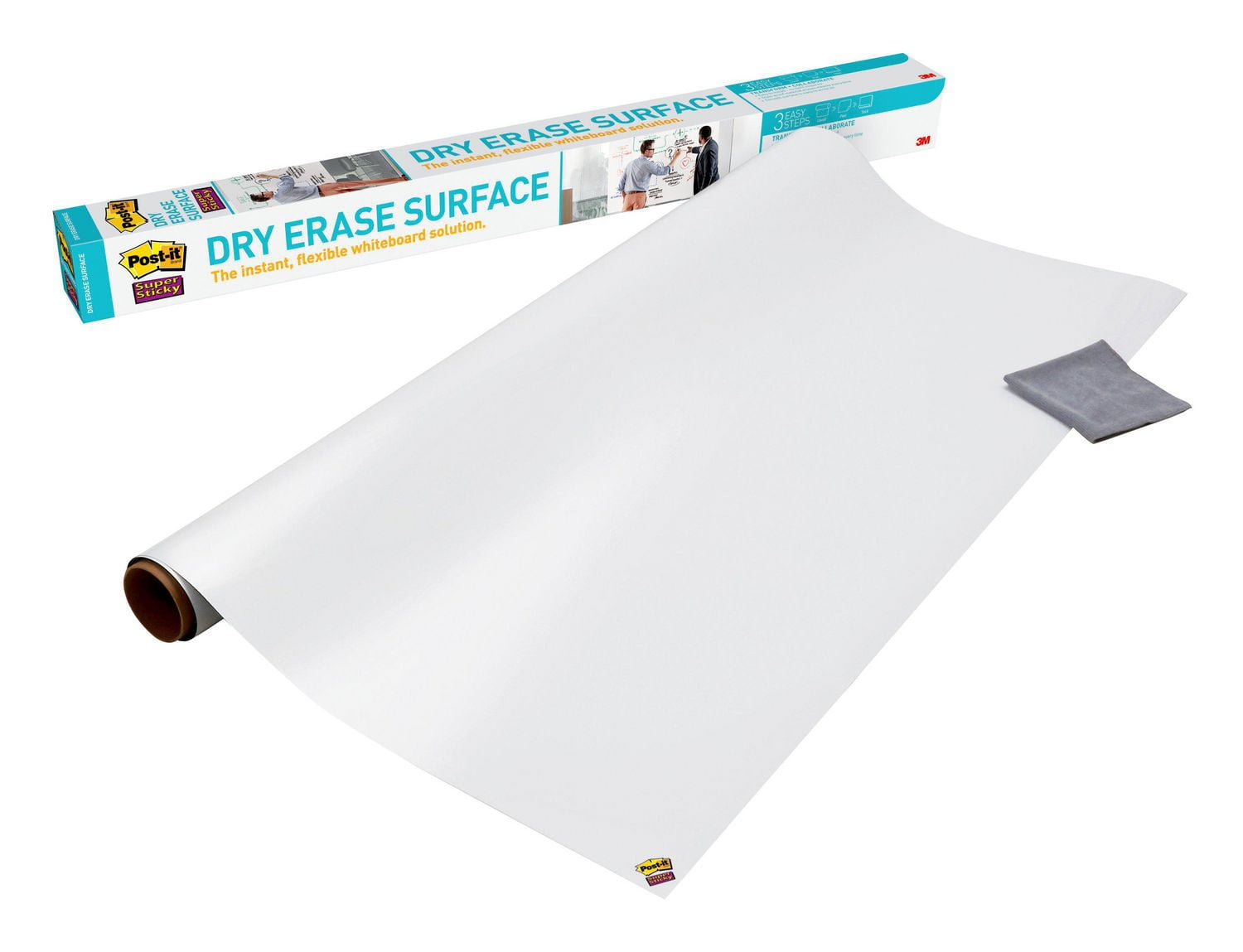 Post-it® Super Sticky Dry Erase Surface DEF4x3, 3 ft x 4 ft (91.4 cm x 1.21 m), Post-it® Dry Erase S. DEF4x3
