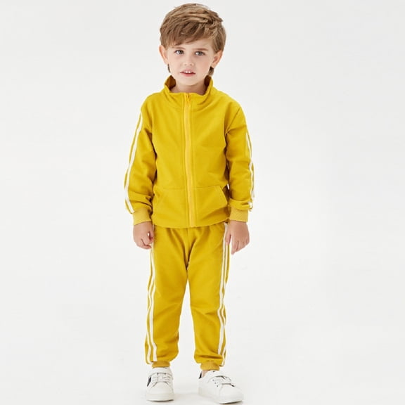 Chenyin 2PCS Boys Girls Tracksuit Outfit for Newborn Baby Zipper Long Sleeve Sweatshirt Jogger Pants Spring Fall Toddler Casual Set 3 Months -5 Years Old