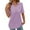 Purple, variant on MIUOWANP Plus Size Women's long T-shirt Tops Solid Color Loose Breathable Lapel V-Neck Casual Blouse Size L(8)Purple