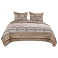 thumbnail image 2 of Benjara King Size 3 Piece Polyester Quilt Set with Kilim Pattern- Multicolor, 2 of 6