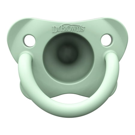 Dr. Brown's HappyPaci 100% Silicone Pacifier 0-6m, BPA Free, Cool Gray, Green, Ecru, 3 Pack