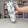thumbnail image 3 of Floral Ghostie 40oz Tumbler: Spring Sublimated Stainless Steel Quencher, 3 of 3