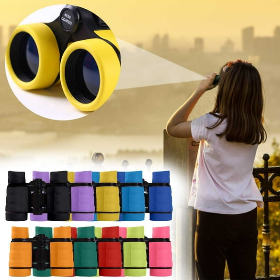 Nsxcdh 4x30 Kids Binoculars for 3-12 Years Old,Shock Proof with Rubber Grip,Manual Focus for Bird Watching,Outdoor,Gift,Blue
