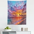 thumbnail image 1 of Beach Tapestry, Colorful Sunset Scenery of Maldives Sea Dramatic and Romantic View Photo, Fabric Wall Hanging Decor for Bedroom Living Room Dorm, 5 Sizes, Violet Orange and Blue, by Ambesonne, 1 of 1