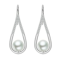 Guodhu Elegant Pearl Drop Earrings for Women, Gold-Toned Dangling Earrings, Minimalist Luxury Jewelry, Wedding/Bridal Earrings, Classic Gift for Her