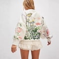 thumbnail image 5 of Womens Sweatshirts Floral Print Oversized Sweatshirt for Women Cute Tops Pullover Crew Neck Casual Shirts for Women Workout Tops for Women Lightweight Graphic,White,XL, 5 of 7