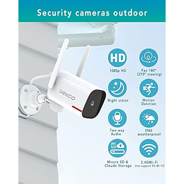 Cámaras de seguridad Wifi-DEKCO 1080p Cámaras de seguridad para exteri