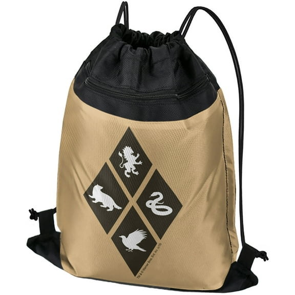 Harry Potter House Diamonds Drawstring Backpack Sports Bag Sackpack 17" x 13", Perfect for Gym, Yoga or Practice