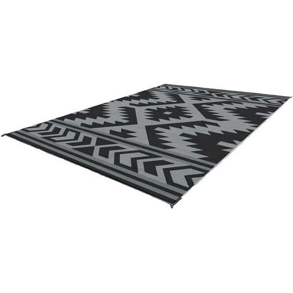 KUMA 877-KM-SFB-GB-12 Reversible Outdoor Mat 12’x9’ Santa Fe Boho Grey