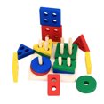 thumbnail image 1 of Bloques De Construcción Apiladores Geométricos, Bloques De Construcción Más Suaves De Madera Duraderos, Columnas Apilables, Juguete Seguro Para Niños, 1 of 7
