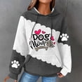 thumbnail image 2 of Womens Hooded Sweatshirt Cute Dog Paw Heart Print Hoodies with Front Pocket Sweatshirts Waffle Knitted Sweatshirts Loose Casual Long Sleeve Tops Hooded Outwear, 2 of 4