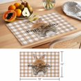 thumbnail image 6 of Brown Easter Placemats Set of 12 Spring Watercolor Bunny Plaid Checkered Place Mats Indoor Wipeable Table Mats Washable Cloth Dining Table Placemats for Kitchen Holiday Party Home Decor 13x19 Inch, 6 of 9
