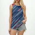 thumbnail image 2 of Women's Dressy Casual High Neck Tank Top, 2025 Loose Fit Independence Day Print Sleeveless Shirt with Side Pocket,Blue L, 2 of 5