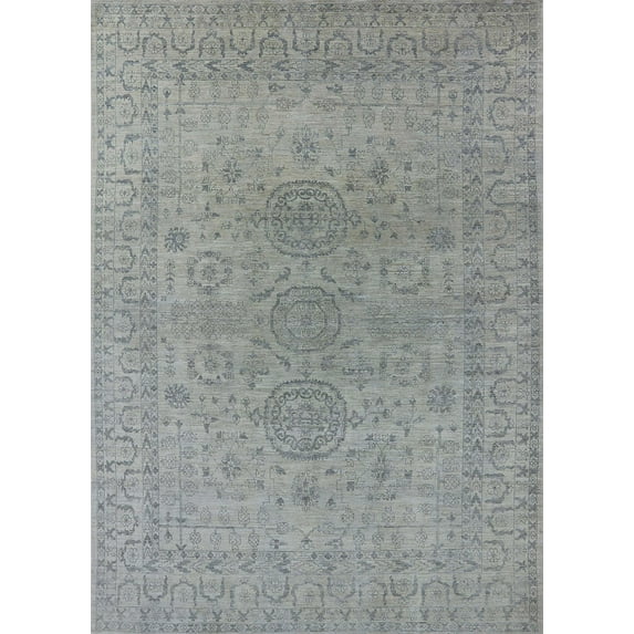Ahgly Company Indoor Rectangle Mid-Century Modern Gray Oriental Area Rugs, 2' x 3'