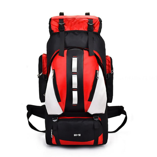 Hiking Backpack - 90L Hiking Backpack Waterproof Internal Frame Backpack Large Hiking Mountaineering Backpack, Free Rain Cover for Men and Women Outdoors.Red