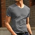 thumbnail image 1 of Japan Short Sleeve Men\'S Ice Silk Trackless T-Shirt V-Neck Slim Short Sleeve, 1 of 6
