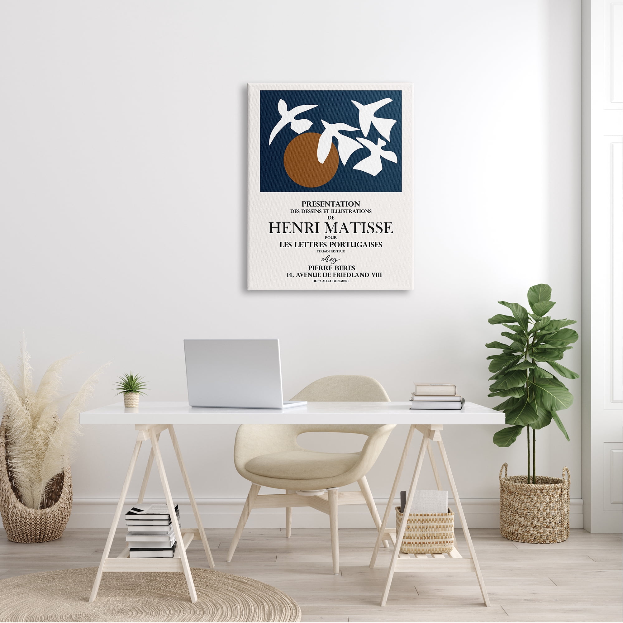 Stupell Industries Historic Matisse Birds Flying Sun Collage Flyer Canvas Wall Art, 30 x 40, Design by Ros Ruseva
