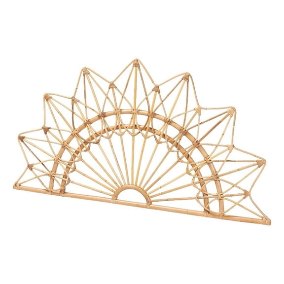 bali & pari Solara Natural Rattan Headboard Wall-Mount Headboard Queen