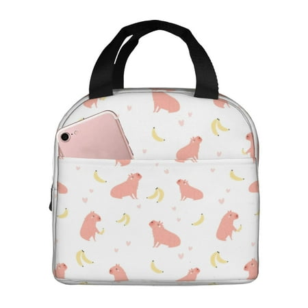 Insulated Lunch Bag for Women Men - Capybaras Banana Leakproof Cooler Lunch Box for Women Men  Lunch Tote Bags for Work School Picnic Travel