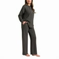 thumbnail image 2 of Max & Mia Women's 2 Pc Hoodie Lounge Set (Gray/X-Large), 2 of 3